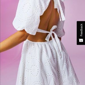 White puff sleeve dress, new with tag - size small